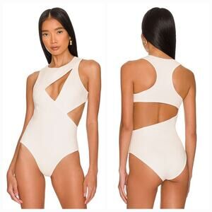 h:ours Kyoto Bodysuit in White Small